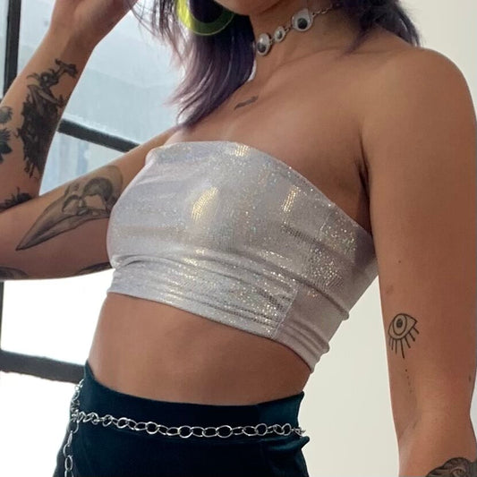 Bandeau / S / Sparkly white