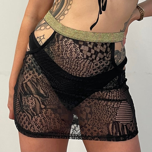 Cut Out Skirt / M / Combo Lace