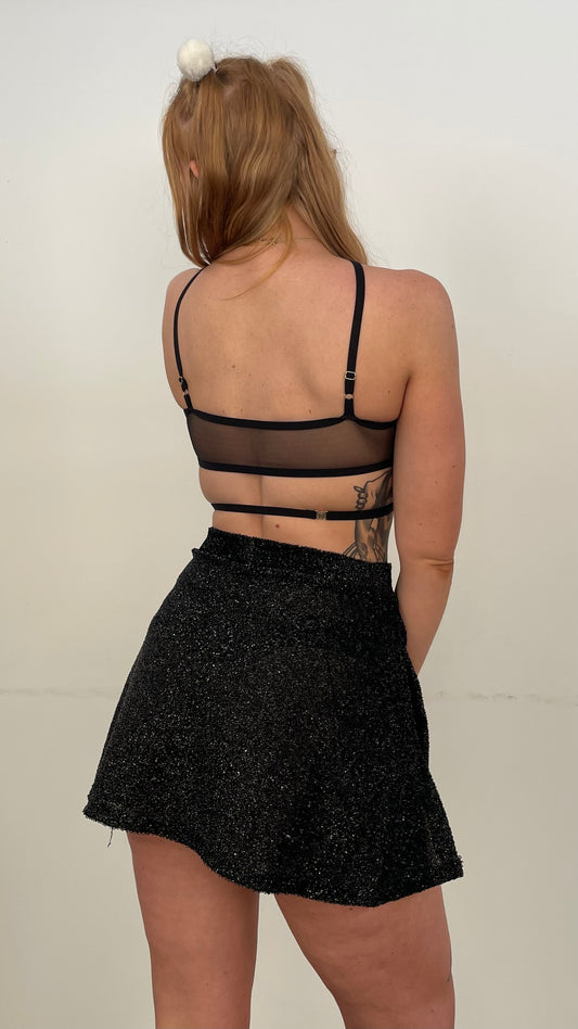 Crescent Top / M / Black Mesh