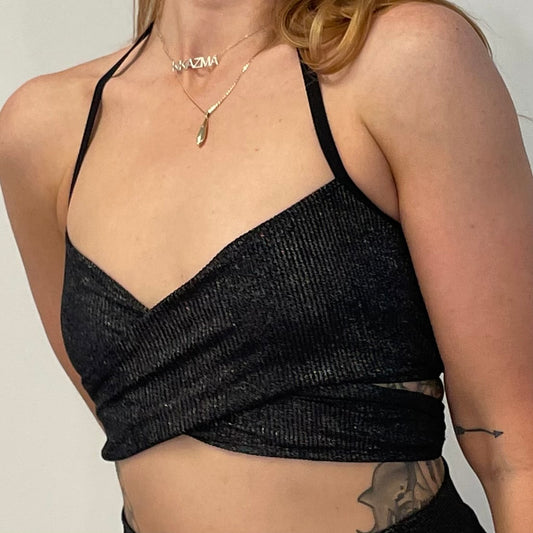 Traverse Top / S / Black Shimmer Rib