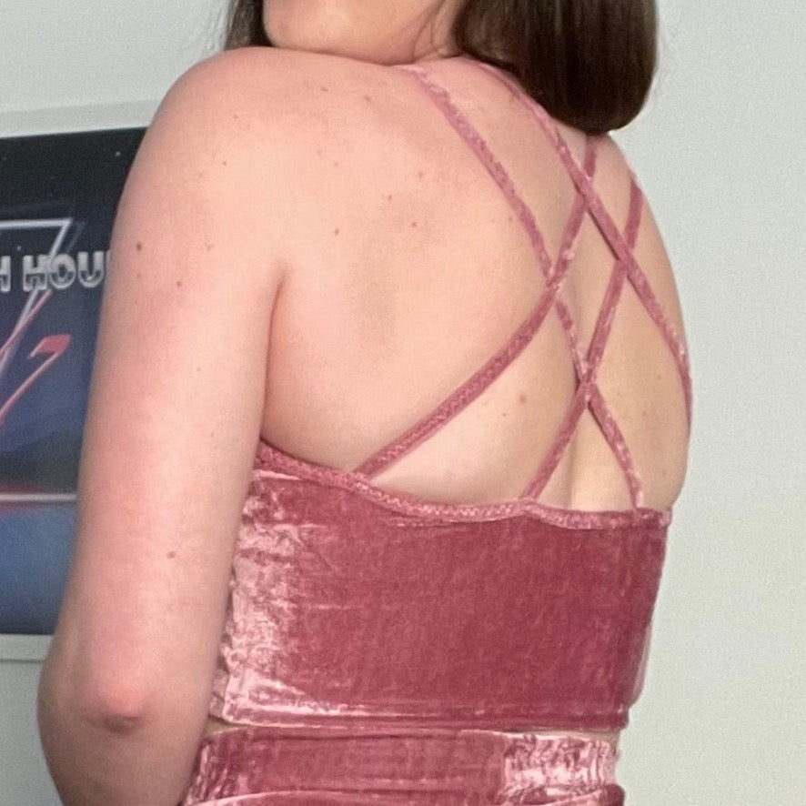 Concave top / M/L / Pink velvet