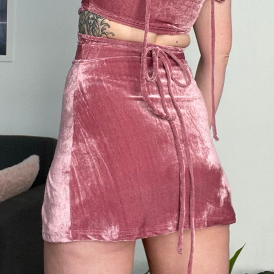 Single Slit Skirt / S / pink velvet