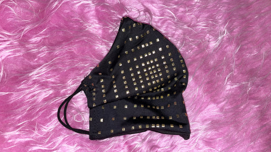 Face mask / L / Gold square